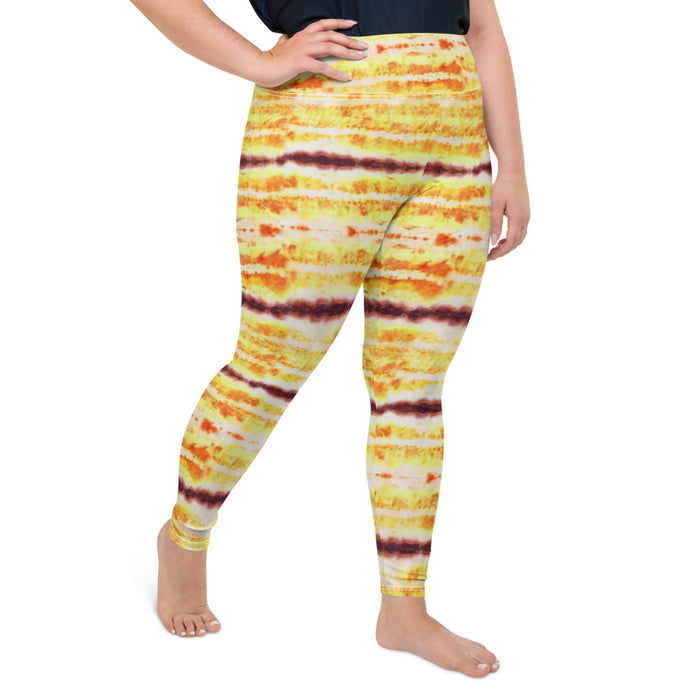 Yellow & Purple Tie Dye Plus Size Leggings - Bloom Seventy Seven