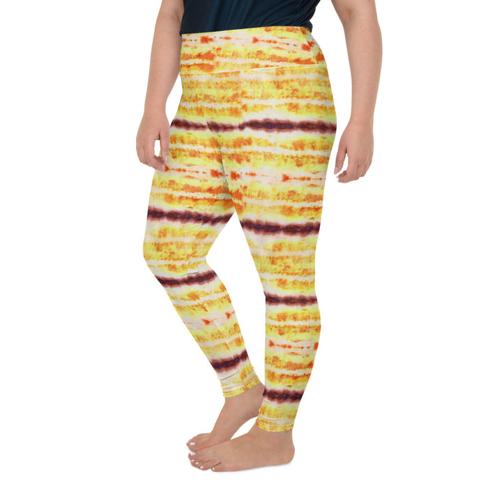 Yellow & Purple Tie Dye Plus Size Leggings - Bloom Seventy Seven